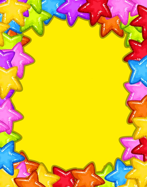 Vector gratuito un marco de estrellas de colores.