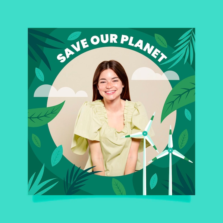 Vector gratuito marco de facebook de cambio climático