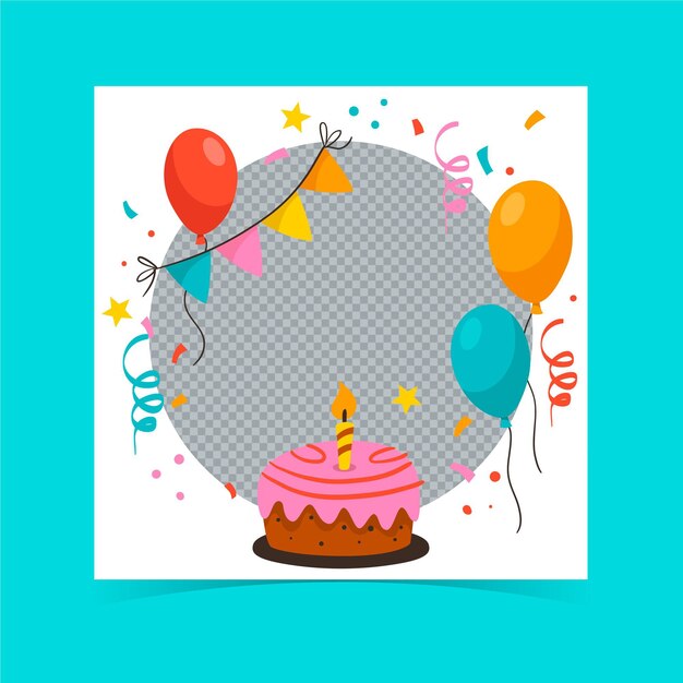 Marco de facebook de cumpleaños de dibujos animados