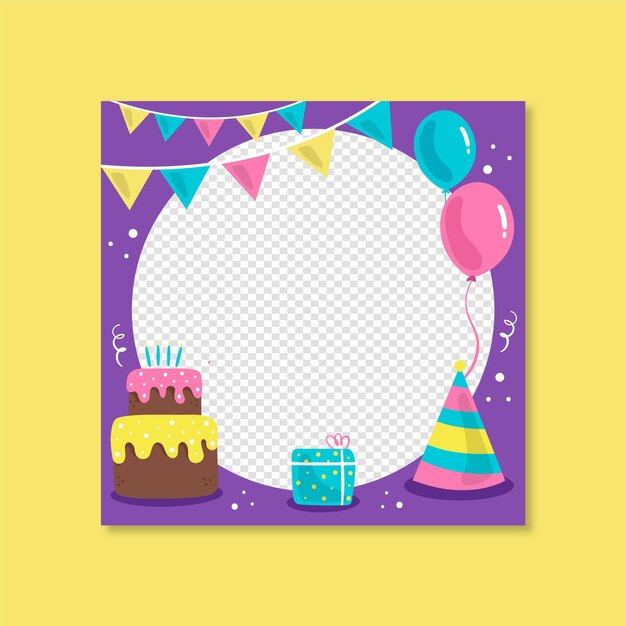 Marco de facebook de cumpleaños festivo