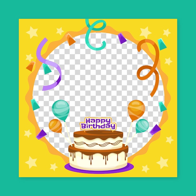 Marco de facebook de cumpleaños plano orgánico