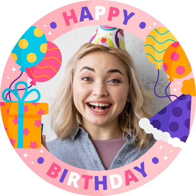 Marco de facebook de cumpleaños plano