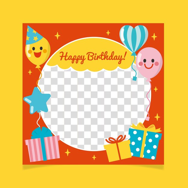 Marco de facebook de cumpleaños plano