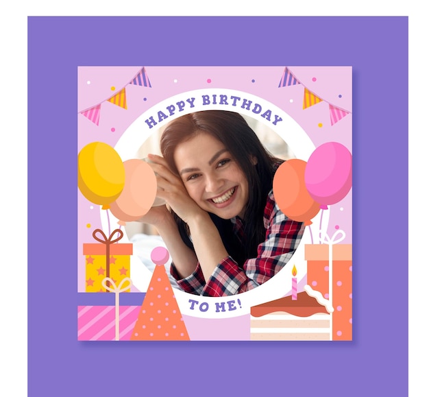 Marco de facebook de cumpleaños plano