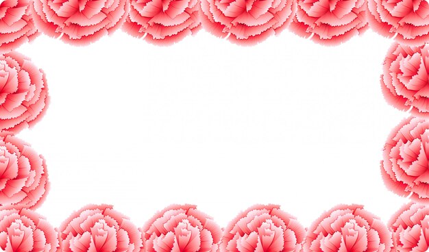 Marco de flor de clavel rosa