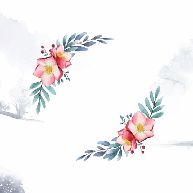 Marco de flor de Hellebore pintado por vector de acuarela