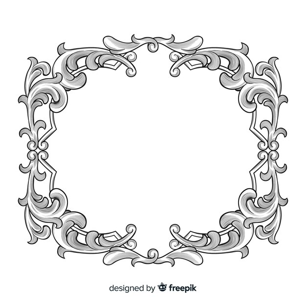 Marco de flor ornamental dibujado a mano