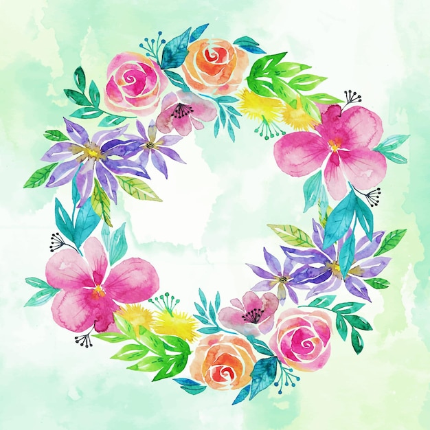 Vector gratuito marco floral acuarela primavera