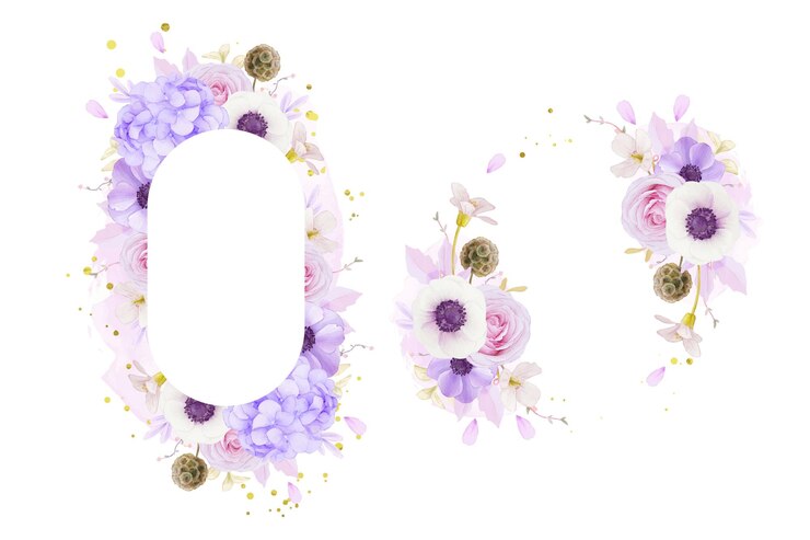 Vector gratuito marco floral con acuarela rosas rosadas