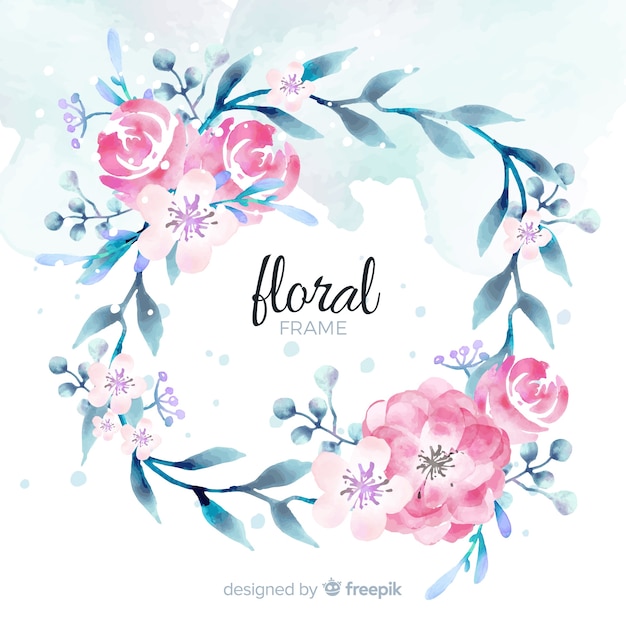 Marco floral de acuarela