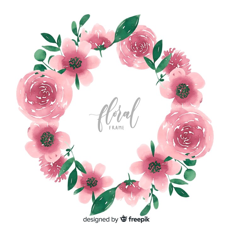 Vector gratuito marco floral acuarela