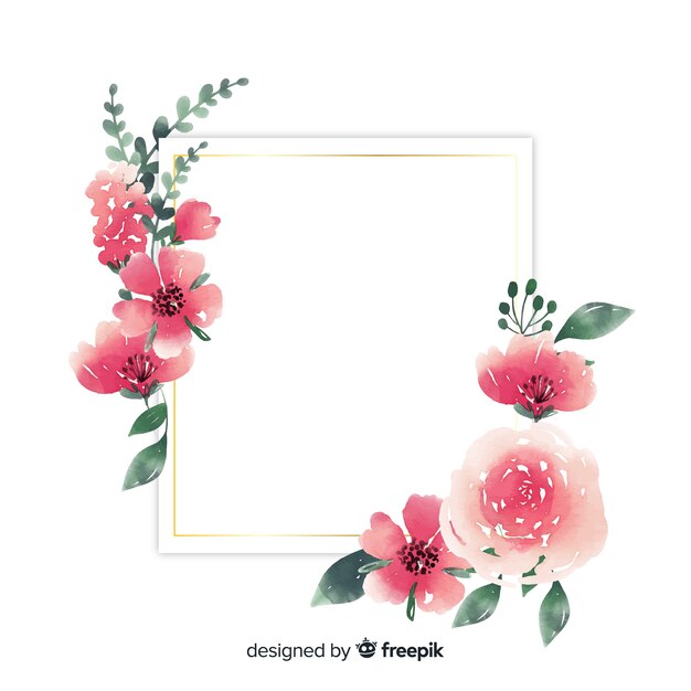 Marco floral acuarela