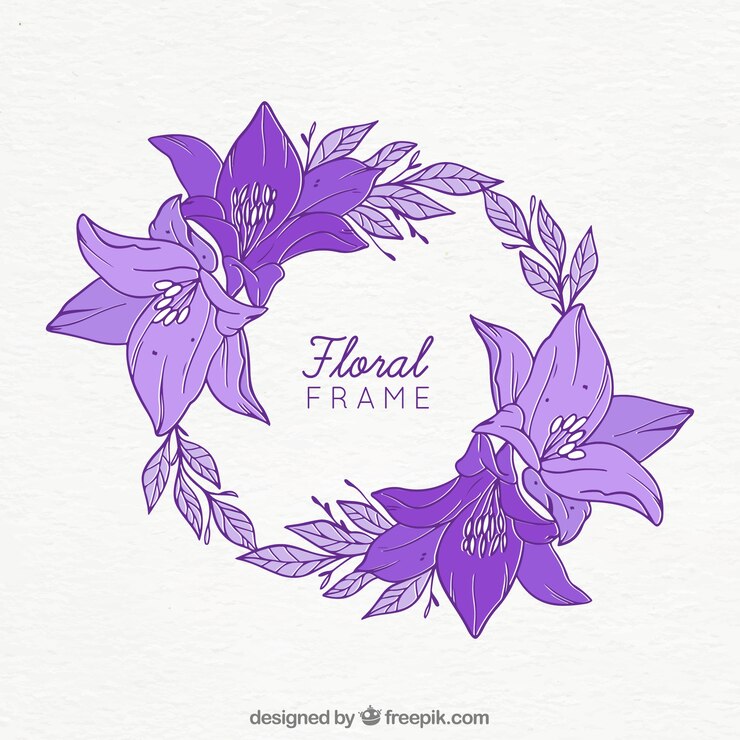 Vector gratuito marco floral adorable con estilo de dibujo a mano