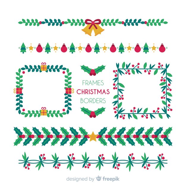 Marco floral adorable de navidad