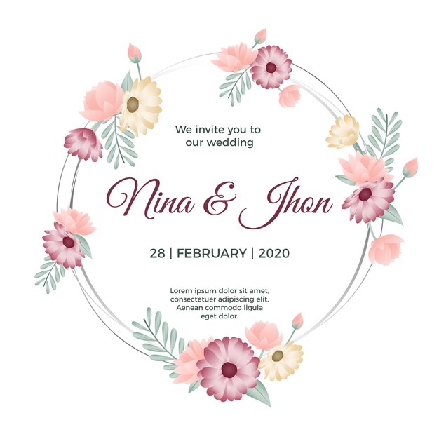 Marco floral de boda