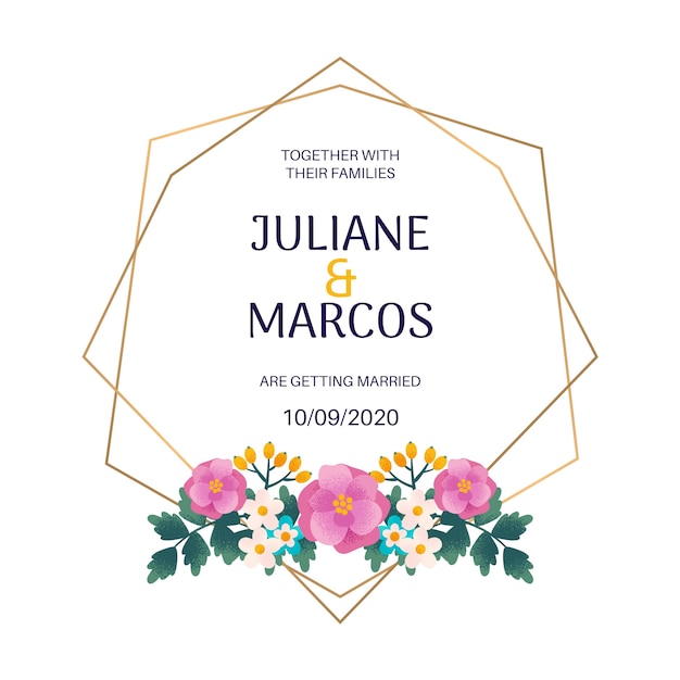 Marco floral de boda