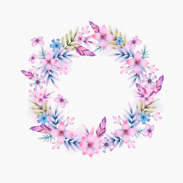 Vector gratuito marco floral boho acuarela pintado a mano