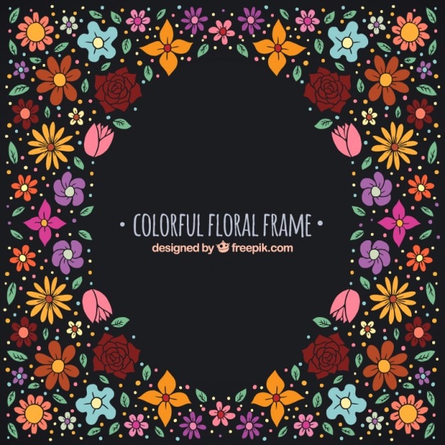 Marco floral de colores