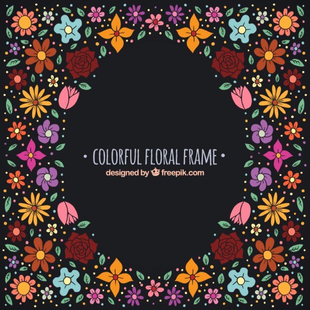 Marco floral de colores