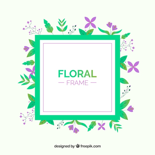 Vector gratuito marco floral colorido con diseño plano