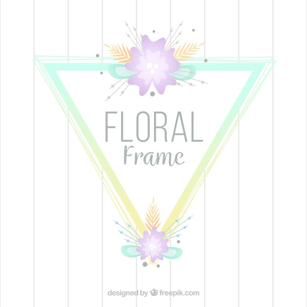 Marco floral colorido con diseño plano