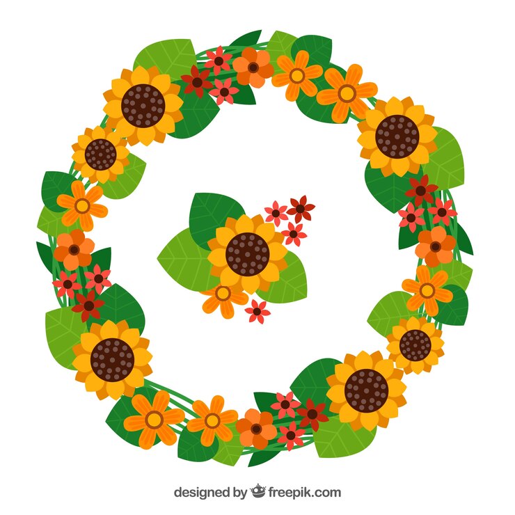 Vector gratuito marco floral colorido con estilo moderno