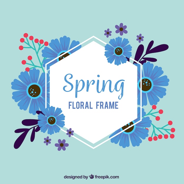 Vector gratuito marco floral colorido en estilo plano