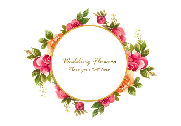 Marco floral decorativo de aniversario de boda para tarjeta de felicitación