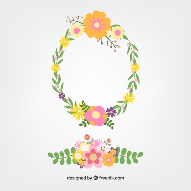 Vector gratuito marco floral decorativo