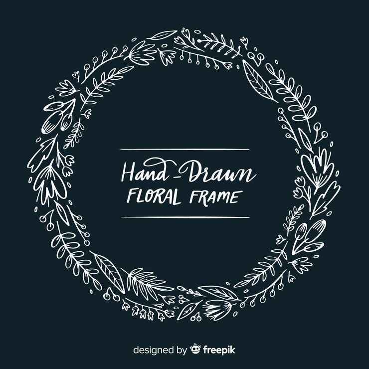Vector gratuito marco floral dibujado a mano