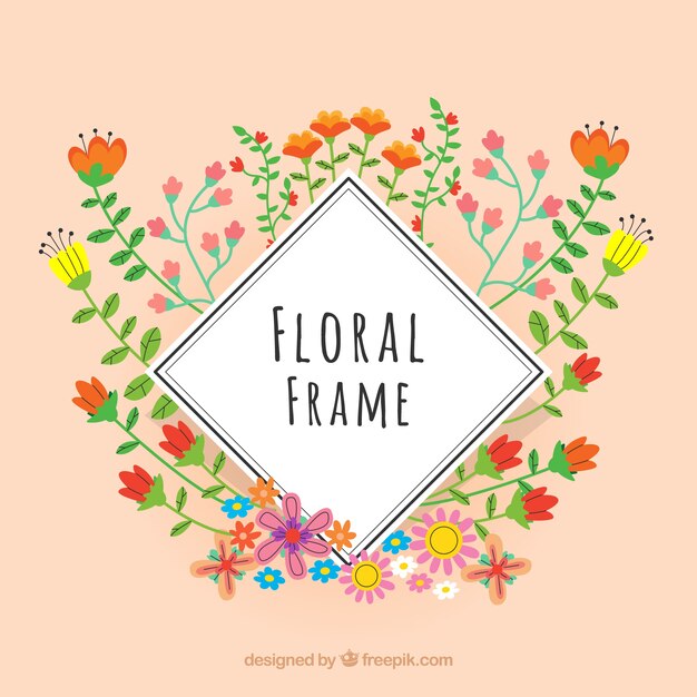 Marco floral con diferentes especies