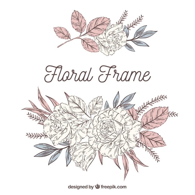 Vector gratuito marco floral con diferentes tipos de flores