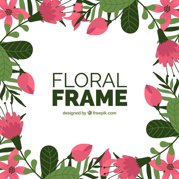 Marco floral con especies diferentes