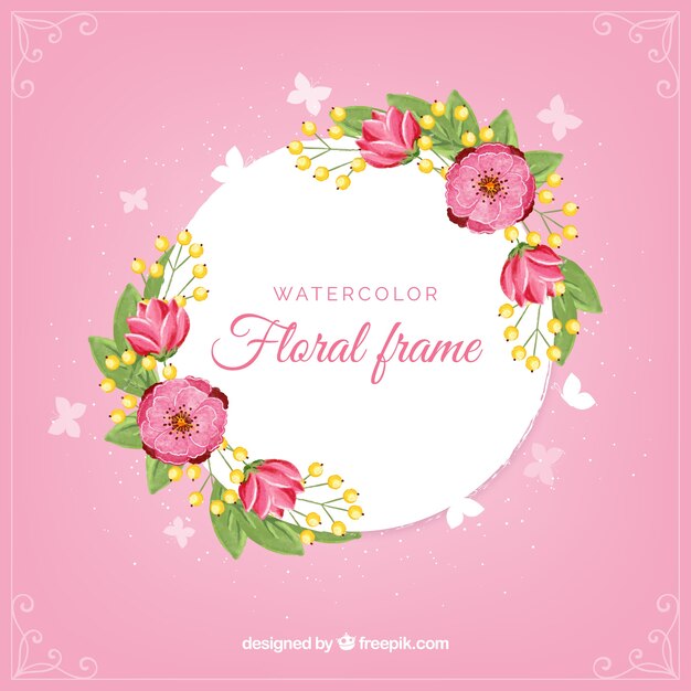 Marco floral en estilo acuarela