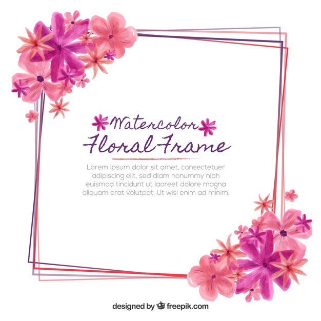 Marco floral en estilo acuarela