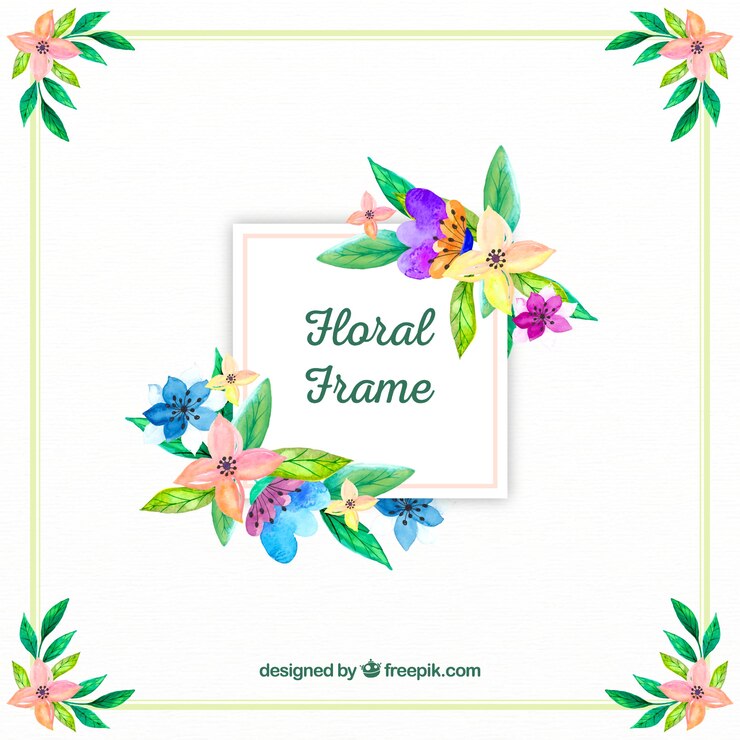 Vector gratuito marco floral en estilo acuarela
