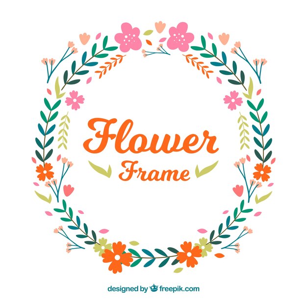 Marco floral con estilo divertido