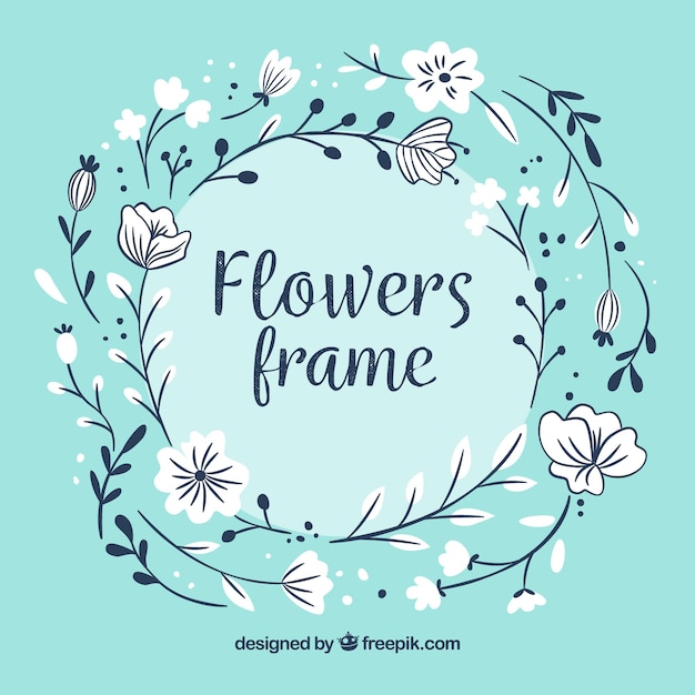 Vector gratuito marco floral con estilo elegante