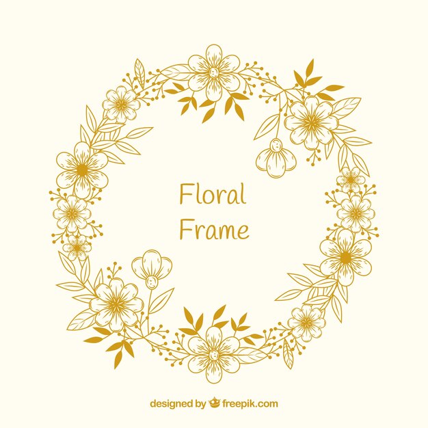 Marco floral en estilo hecho a mano