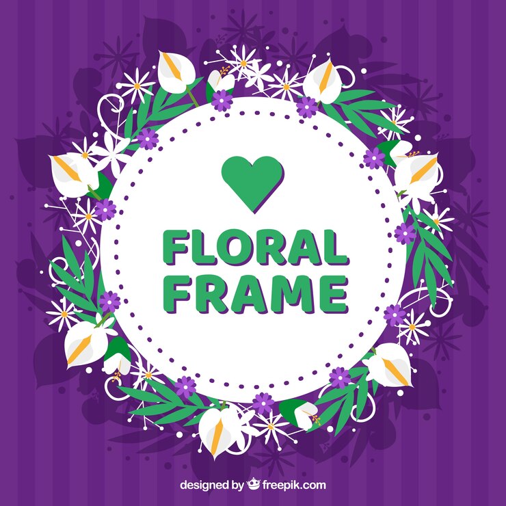 Vector gratuito marco floral en estilo plano