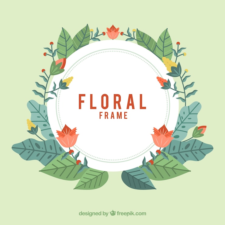 Vector gratuito marco floral en estilo plano