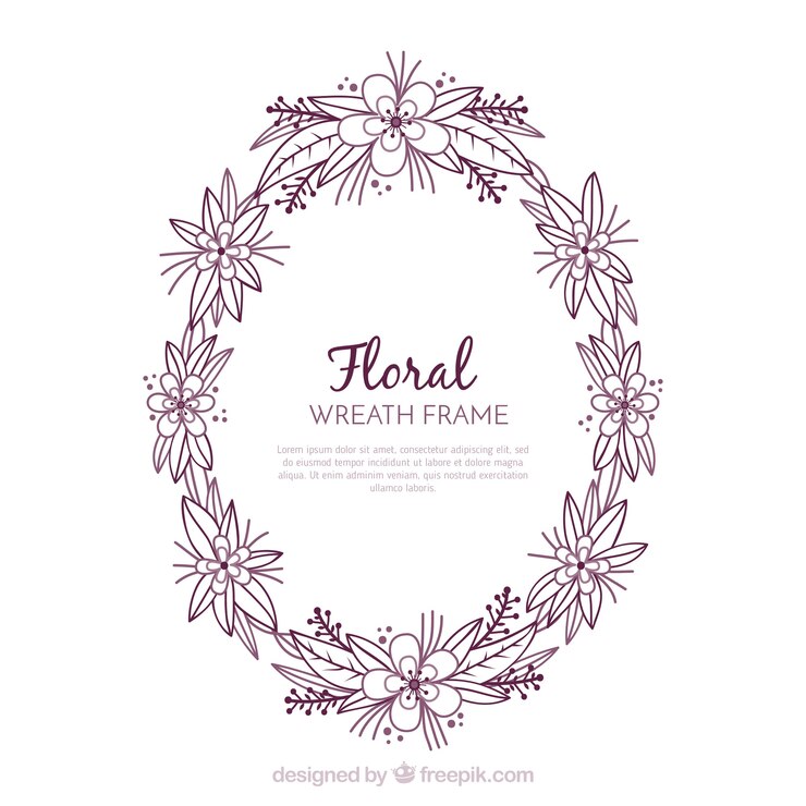 Vector gratuito marco floral con guirnalda