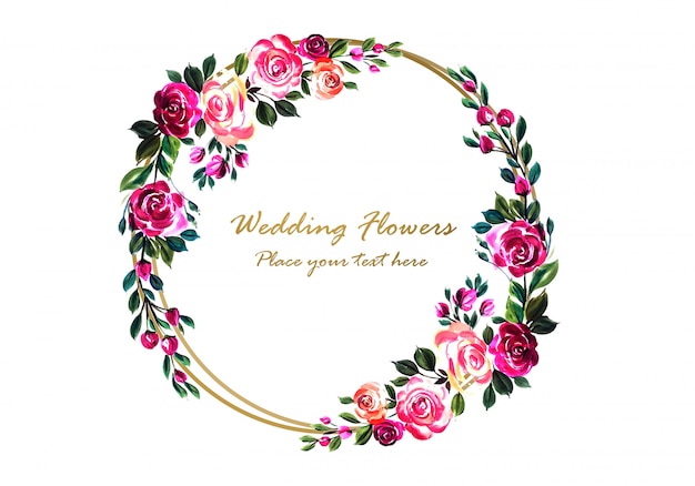 Marco floral hermoso colorido de la boda decorativa