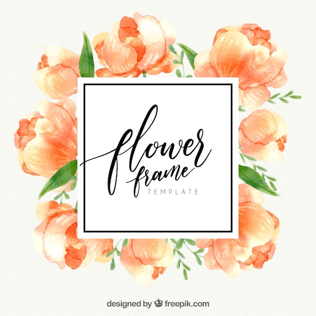 Vector gratuito marco floral, lindas flores