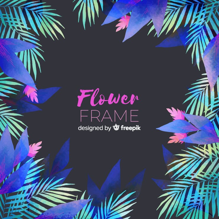 Vector gratuito marco floral moderno con estilo de acuarela