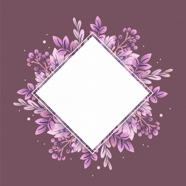 Marco floral plano con espacio vacío