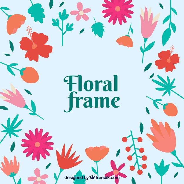 Marco floral plano