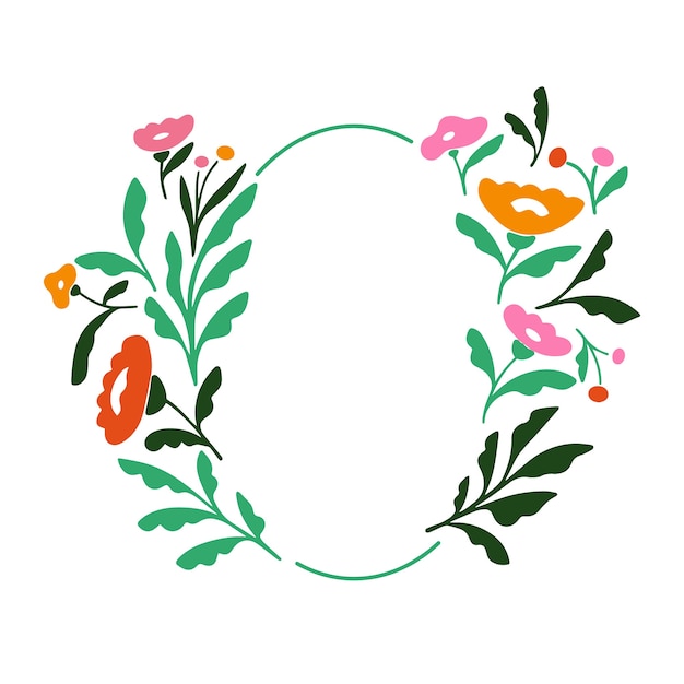 Vector gratuito marco floral de primavera dibujado a mano