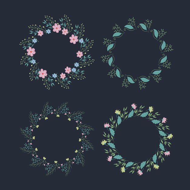 Marco floral de primavera dibujado a mano