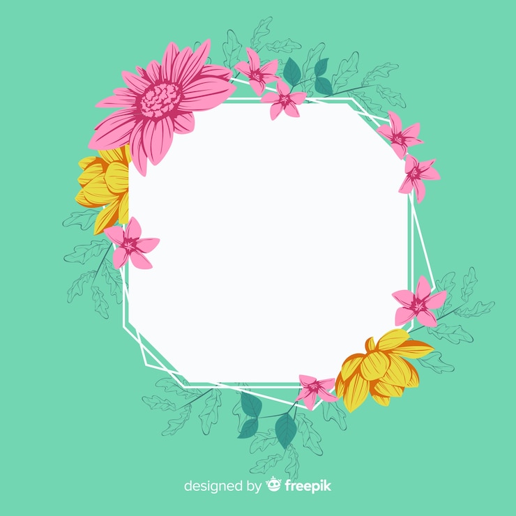 Vector gratuito marco floral de primavera en diseño plano